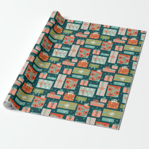 Mid-Century Christmas Presents Wrapping Paper