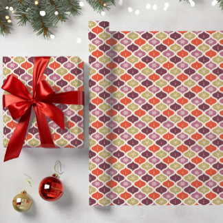 Mid-Century Christmas Snowflake Ornament  Wrapping Paper