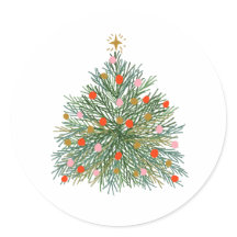 Mid-Century Christmas Tree Envelope Seal Stickers
