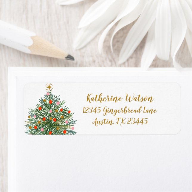 mid century christmas tree return address (Insitu)