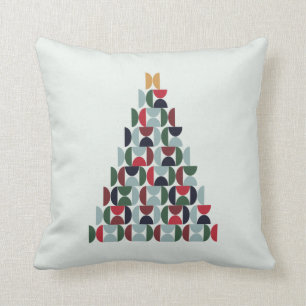 Mid Century Christmas Tree Throw Pillow