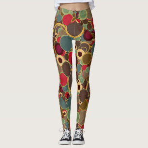 Mid-Century Circle Pattern Yoga Pants Gym Workout