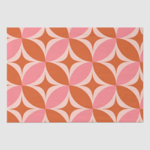 Mid Century Circle Starbursts pink and orange Tissue Paper