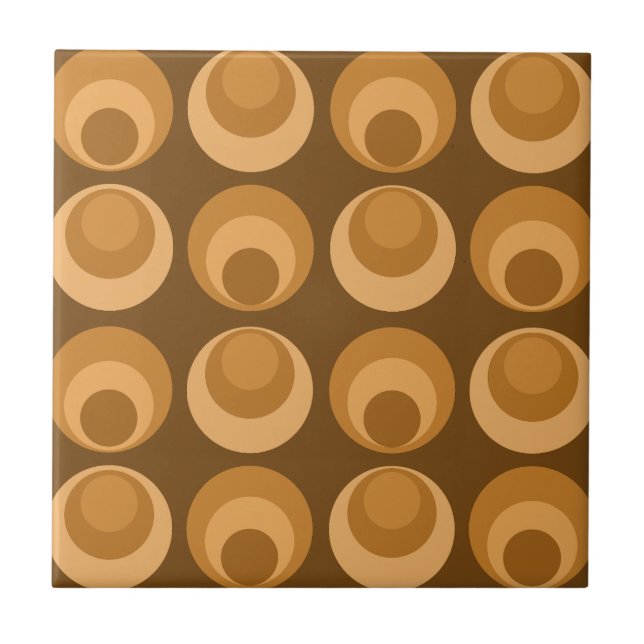 Mid Century Circles Burnt Orange Tile (Front)