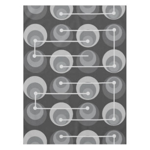 Mid Century Circles Dark Grey Tablecloth