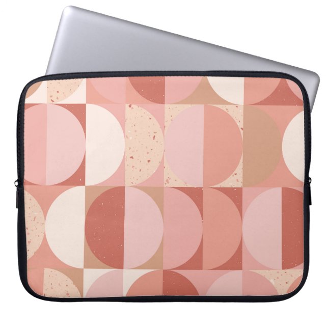 Mid-Century Circles: Modern Geometric Pattern. Laptop Sleeve (Front)