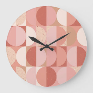 Mid-Century Circles: Modern Geometric Pattern. Large Clock
