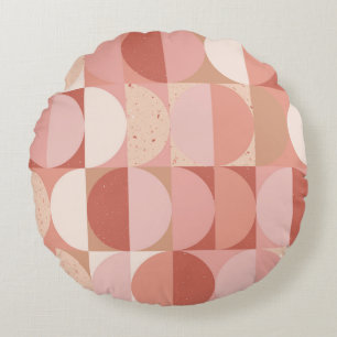 Mid-Century Circles: Modern Geometric Pattern. Round Pillow
