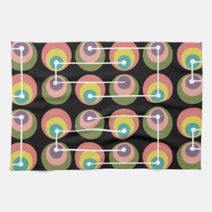 Mid Century Circles Multicolored Kitchen Towel