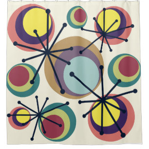 Mid Century Circles Starbursts Colourful