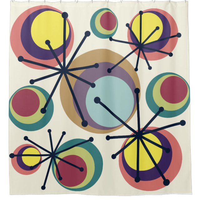 Mid Century Circles Starbursts Colourful (Front)