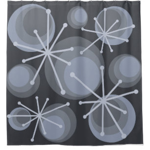 Mid Century Circles Starbursts Slate