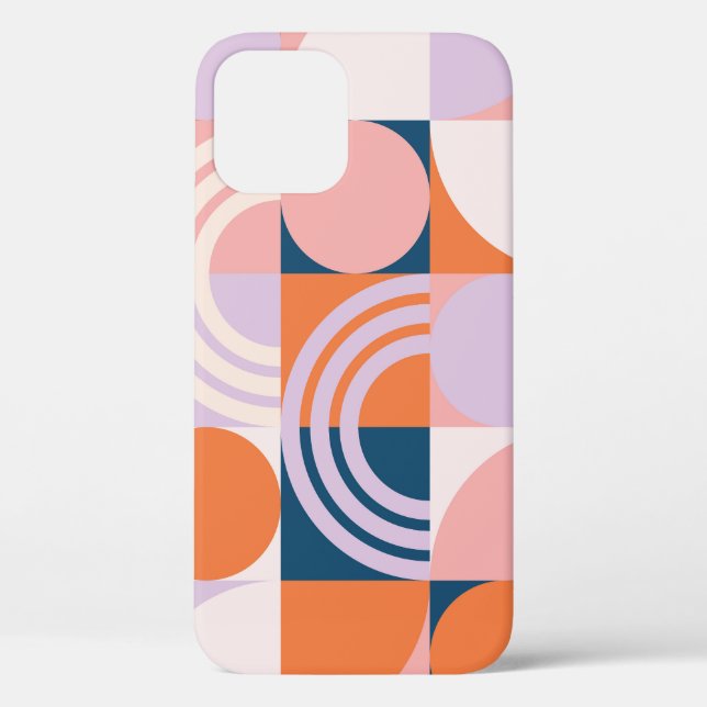 Mid-Century Circles Stripes: Geometric Pattern Case-Mate iPhone Case (Back)