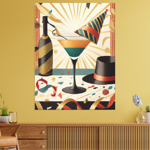 Mid-Century Cocktail Hour - New Years Eve Canvas Print