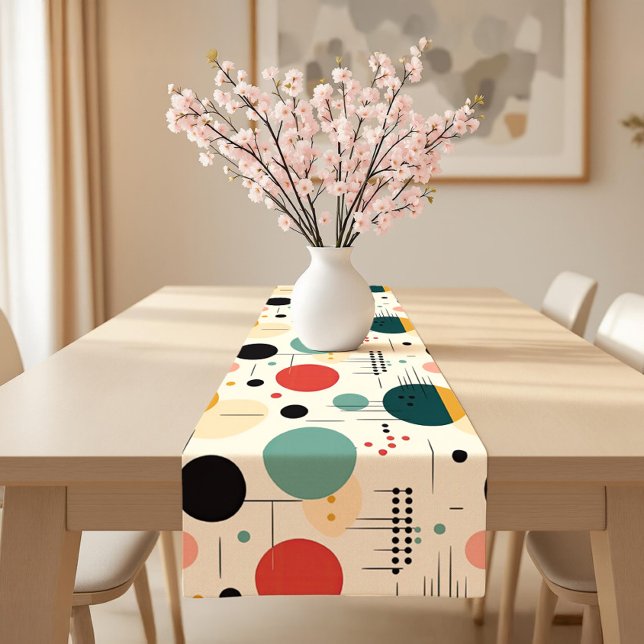 Mid century colorful geometric pattern short table runner (Creator Uploaded)