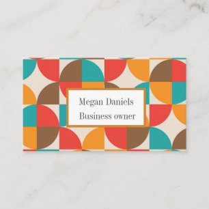 Mid Century Colorful Half Circles Custom Business Card