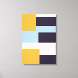 Mid century colour blocks Premium Wrapped Canvas