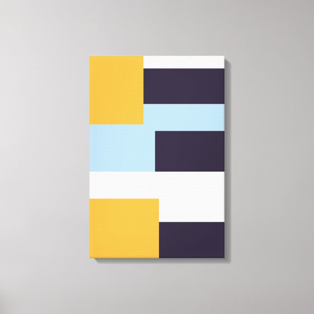 Mid century colour blocks Premium Wrapped Canvas (Front)