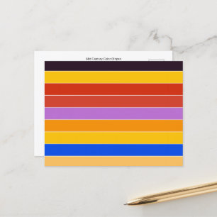 Mid Century Colour Stripes Postcard