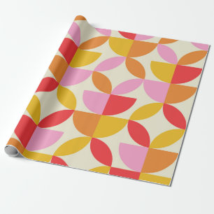 Mid Century Colourful Geometric shapes  Wrapping Paper