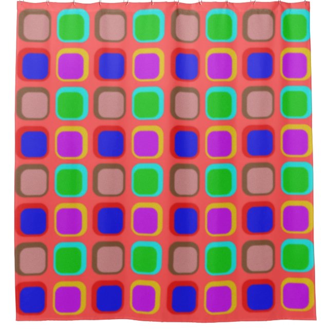 Mid Century Colourful Geometric Squircle Pattern (Front)