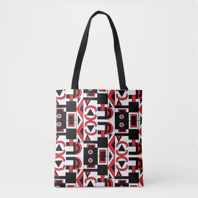 Mid Century Contemporary Abstract Geometric Tote Bag (Front)