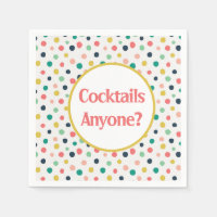 Mid Century Custom Cocktails Orange Gold Teal Dots