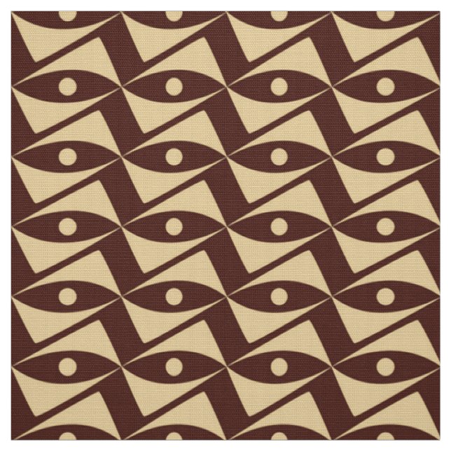 Mid-Century Delta Wings - chocolate & camel Fabric (Swatch)