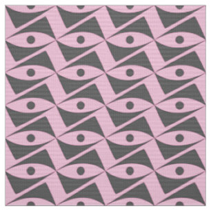 Mid-Century Delta Wings - grey and pink Fabric