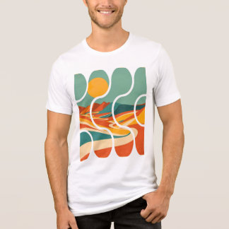 Mid Century Desert Landscape Modern Art Tri-Blend Shirt