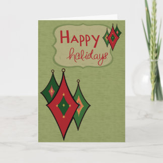 Mid Century Diamond Ornaments Holiday Card