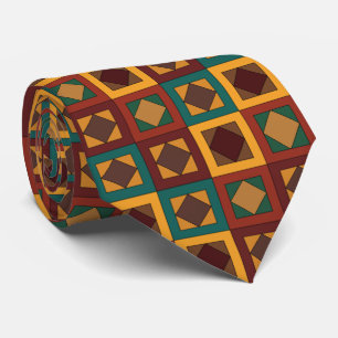 Mid Century Diamond Square Geometric Pattern Tie