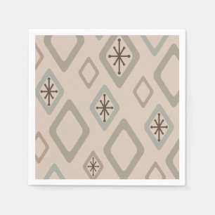 Mid Century Diamonds Soft Neutrals Napkin