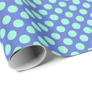 Mid-Century dots - multi pastels, blue Wrapping Paper
