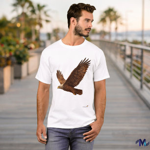 Mid Century Eagle Retro Vintage Flying Bird Art T-Shirt