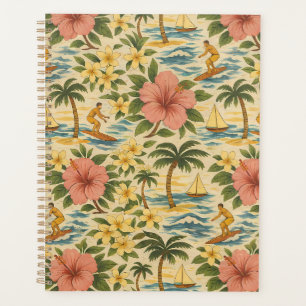 Mid Century Faded Hawaiian Shirt Print Planner