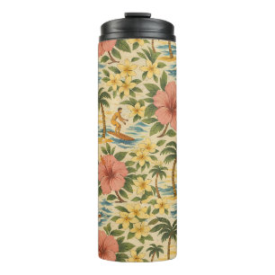 Mid Century Faded Hawaiian Shirt Print  Thermal Tumbler