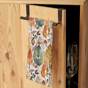 Mid-Century Fall Forest Kitchen Towel