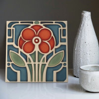 Mid-Century Flower Symmetry Arts Crafts Movement