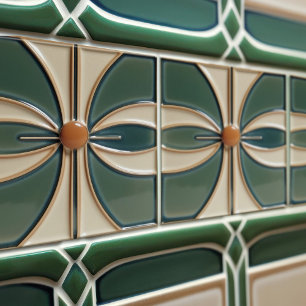 Mid-Century Flower Symmetry Arts Crafts Movement Tile