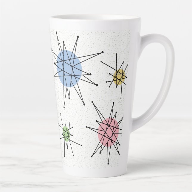 Mid Century Franciscan Starburst 4  Latte Mug (Right)