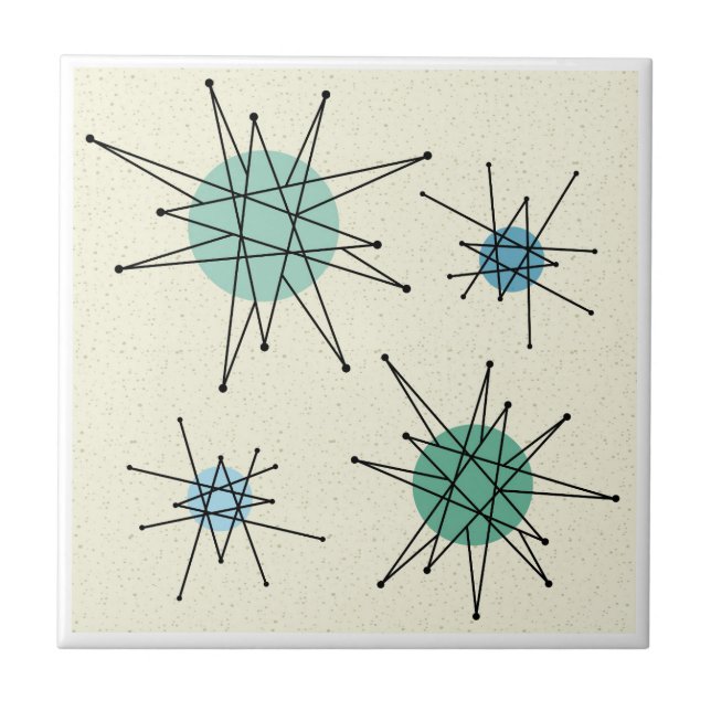 Mid Century Franciscan Starburst 5  Tile (Front)