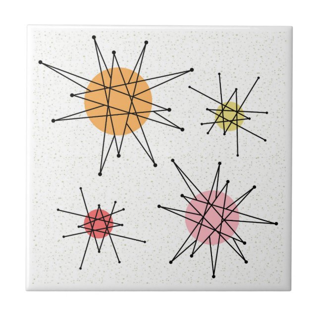 Mid Century Franciscan Starburst 8 Tile (Front)