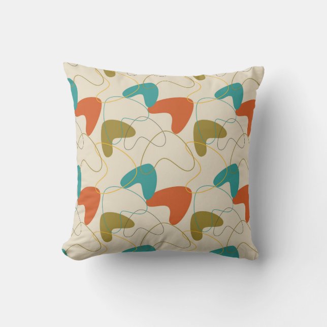 Mid century fun  modern patterned number 2 throw pillow (Front)