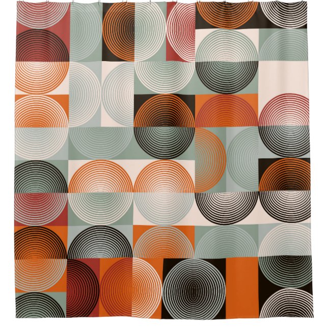 Mid-century geometric, abstract colourful pattern. (Front)