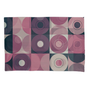 Mid-century geometric: abstract colourful pattern pillowcase