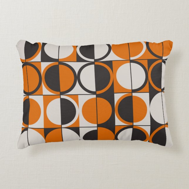 Mid-century geometric abstract pattern with simple accent pillow (Front)
