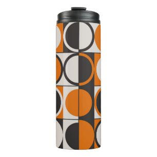 Mid-century geometric abstract pattern with simple thermal tumbler