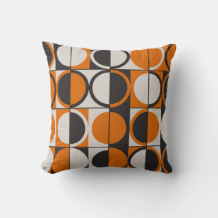 Mid-century geometric abstract pattern with simple throw pillow
