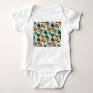 Mid-Century Geometric, Abstract Seamless Design. Baby Bodysuit